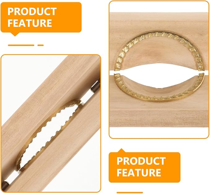PRETYZOOM Dumpling Artifact Wooden Dumpling Press Mold 5.7In Dough Presser for Homemade Making Kitchen Tool