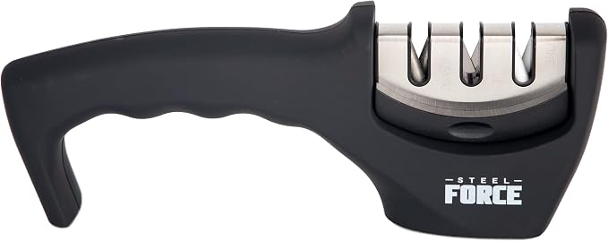 Steel Force KS03 4-in-1 Knife Sharpener with Cut-Resistant Glove Black