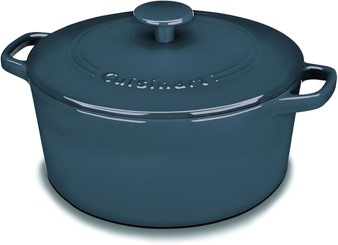 Cuisinart CI650-25BG Classic Enameled Iron Cookware, 5-Quart, Provencial Blue