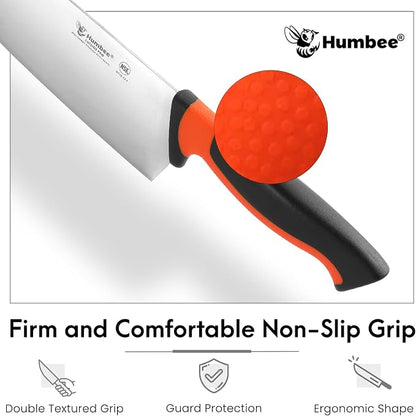 12-Inch Chef Knife, NSF Certified Razor-Sharp High Carbon Stainless Steel Blade – Ergonomic Color Coded Handle, Non-Slip Grip Kitchen Knife, DT-10 Series, Orange