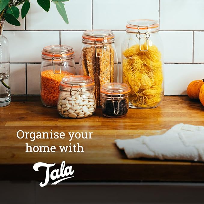 Tala 2.1l Classic Lever Arm Storage Jar Airtight & Versatile Perfect for Storing Foods, Preserving Fresh Goods and reducing Waste, Solid Glass Body - 2100ml Capacity