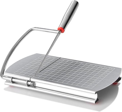 Faat3Coi4 Cheese Slicer with Blade for Block Cheese, Handheld Cheese Cutter Board, Stainless Steel Cheese Cutting Board for Block Cheese, Butter, Sausages, Fruits Kitchen Gadget