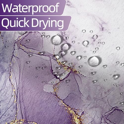 Purple Marble RV Stall Waterproof Shower Curtain 54x72 inches