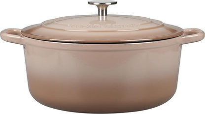 EDGING CASTING Enameled Cast Iron Dutch Oven Pot With Lid, 5.5 Quart, for Bread Baking, Cooking, Mocha