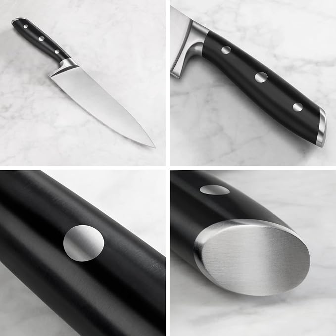 Cangshan ALPS Series 502735 German Steel Forged 8-inch Chef's Knife with Sheath, Black