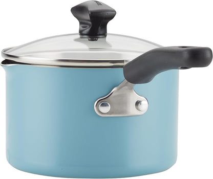 Farberware Cookstart Aluminum DiamondMax Nonstick Cookware Set, Kitchen Essentials, 15-Piece, Aqua