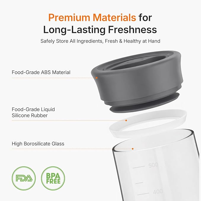 Airtight Coffee Bean Storage Container with Silicone Ring, Twist Seal Glass Storage Jars with lids, 500ml/17oz Wide Mouth Food Jars & Canisters for Coffee Grounds, Creamer, Candy, Flour Sugar