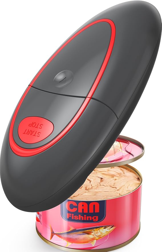 One Touch Electric Can Opener Fits Almost All Can Sizes for Seniors with Arthritis, Hand Held Battery Operated Can Opener with Smooth Edge, Food Safe Kitchen Gadgets Automatic Can Opener for Kitchen
