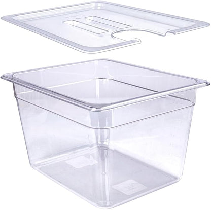 12 QT Large Sous Vide Container With Lid, Sous Vide Tub Kit Compatible with Wancle Anova, Joule, Instant Pot Sous Vide Cookers for Home Chefs Professional Use (12 qt no rack)