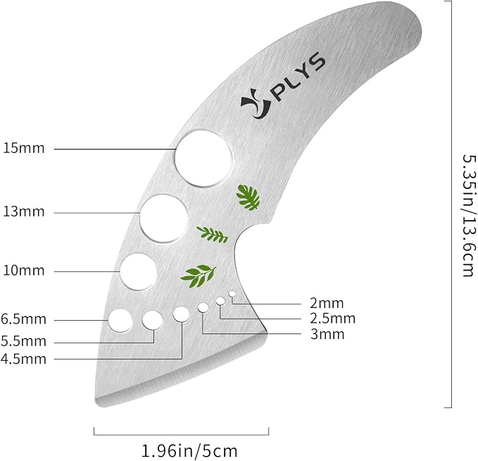 Plys Herb Stripper Tool for Basil - Stainless Steel Kitchen Herb Cutter 9 Holes, Unique Chef Tools for Kale, Chard, Collard Greens, Rosemary, Thyme, Parsley, 2026 Professional Kitchen Gadgets