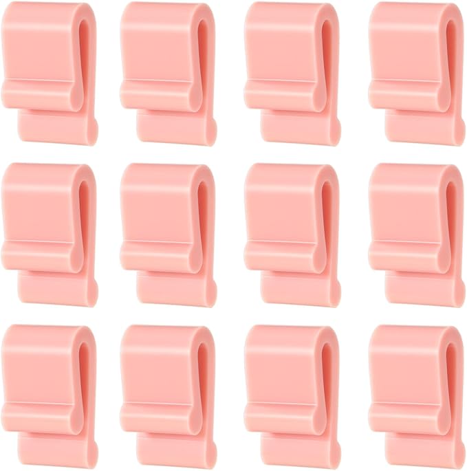 12pcs Dutch Oven Lid Protector Clips, Cookware Protectors Dutch Oven Pot Clips Silicone Replacement Pan Flexible Bumpers Lifter Accessories for Display Storage Stacking of Dutch Oven (Pink)