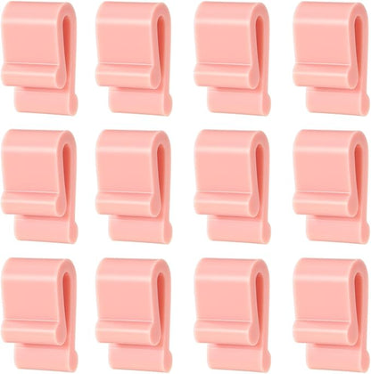 12pcs Dutch Oven Lid Protector Clips, Cookware Protectors Dutch Oven Pot Clips Silicone Replacement Pan Flexible Bumpers Lifter Accessories for Display Storage Stacking of Dutch Oven (Pink)