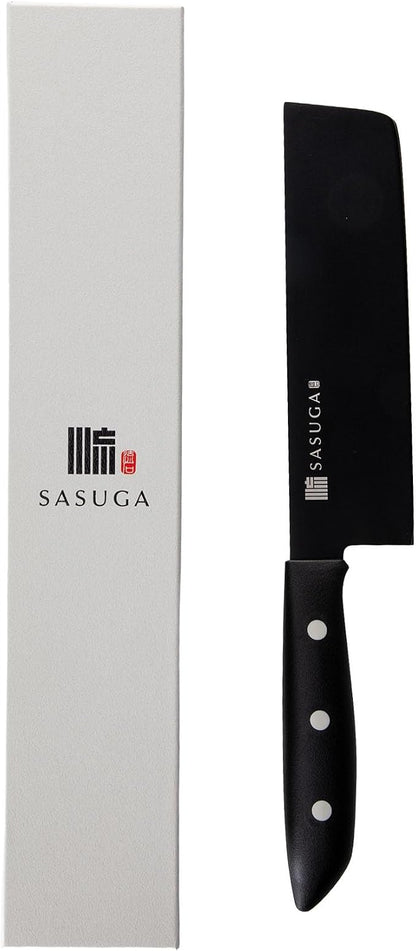 SASUGA Lightweigth Japanese Nakiri Vegetable Knife 165 mm – Made in Japan | Molybdenum-Vanadium Stainless Steel | Flat Blade for Precise Vegetable Cutting