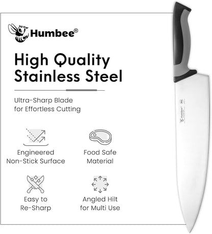 12-Inch Chef Knife, NSF Certified Razor-Sharp High Carbon Stainless Steel Blade – Ergonomic Color Coded Handle, Non-Slip Grip Kitchen Knife, DT-10 Series, Cool Grey