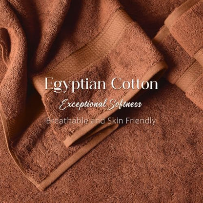 Superior Egyptian Cotton Plush & Absorbent, Bath Towel Set of 4, Rust
