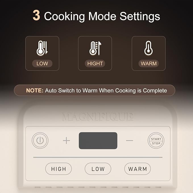 4 Quart Casserole Programmable Slow Cooker with Ceramic Baking Dish - Perfect Kitchen Small Appliance for Family Dinners, Oven Safe and Durable Bakeware for Lasagna, Roasts, Oatmeal