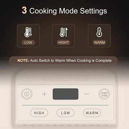4 Quart Casserole Programmable Slow Cooker with Ceramic Baking Dish - Perfect Kitchen Small Appliance for Family Dinners, Oven Safe and Durable Bakeware for Lasagna, Roasts, Oatmeal