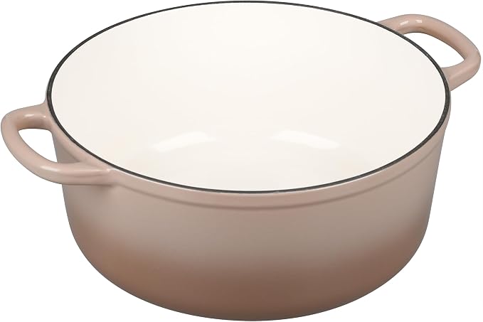 EDGING CASTING Enameled Cast Iron Dutch Oven Pot With Lid, 5.5 Quart, for Bread Baking, Cooking, Mocha