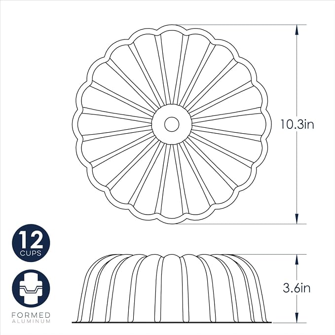Nordic Ware Formed Elegant Party Bundt®, 12 Cups, Twilight Blue