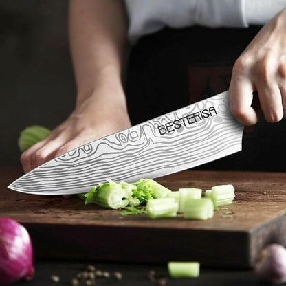 Chef Knife,8 Inch Professional Chef Knife German Stainless Steel,Ultra Sharp Vegetable Meat Cleaver Knife with Knife Guard
