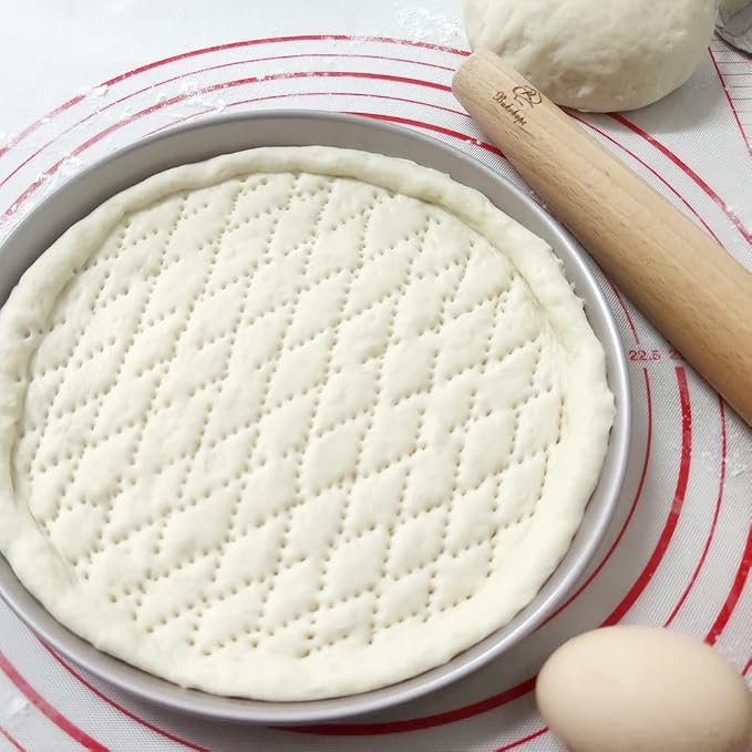 French Rolling Pin for Baking Pasta Pizza Bread, Natural Beech Wood Dough Roller(15.75 Inches)