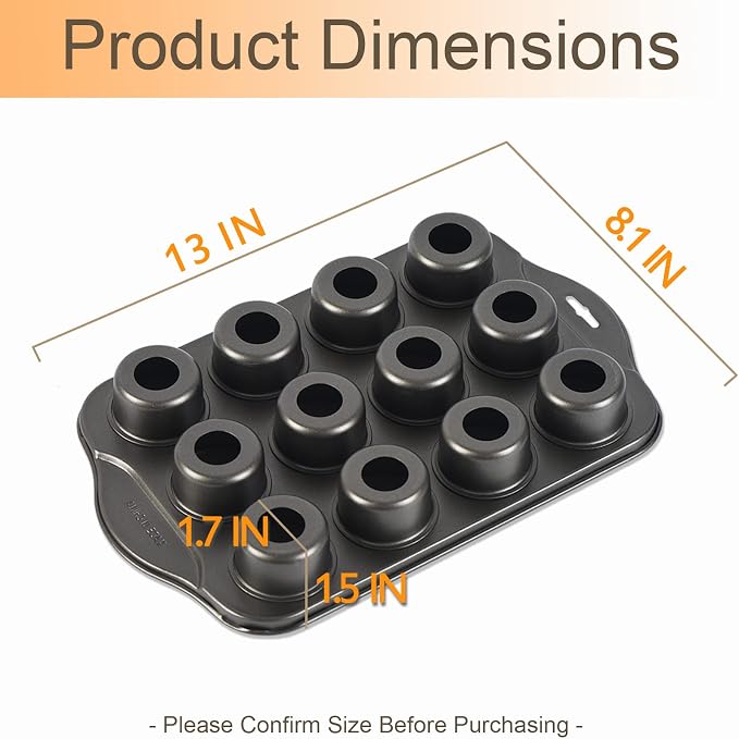 2 Pack Mini Muffin Pan with Removable Bottom, 12 Cavity Nonstick Mini Cupcake Pans Set, Carbon Steel Small Muffin tins, 24 Cups Mini Cheesecake Pan