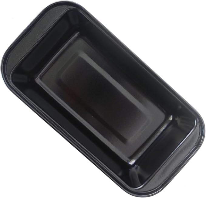 Mini Loaf Pans, 6" x 3.3" Nonstick Carbon Steel Bread Pan, Rectangle Loaf Baking Cake Tin for Small Banana Bread, Meatloaf, Sourdough, Brownies - Set of 4, Black