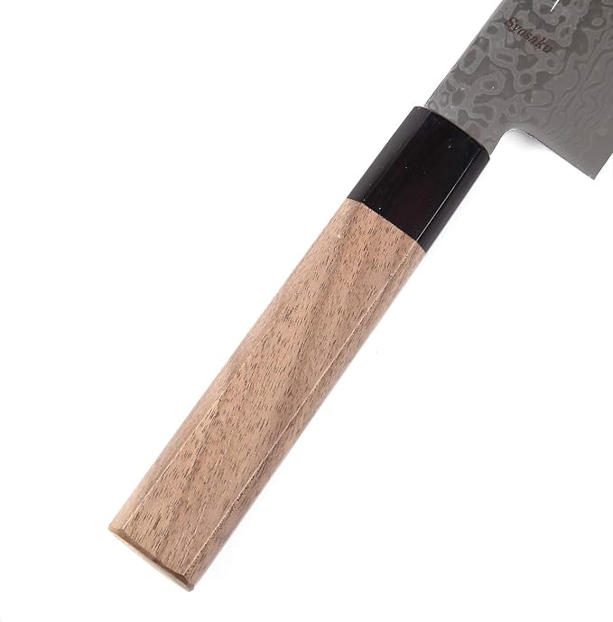 Japanese Multi Purpose Chef Knife Damascus ZA18 69 Layer Octagonal Walnut Handle, Santoku 7-inch (180mm)