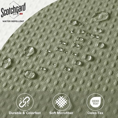 Madison Park Arbor Waffle Stall Shower Curtain, 36 x 72, Sage Green Solid