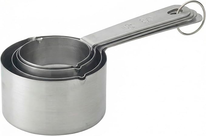 Mrs. Anderson’s Baking Measuring Cups with Pour Spouts, Heavyweight 18/8 Stainless Steel, 4-Piece Set