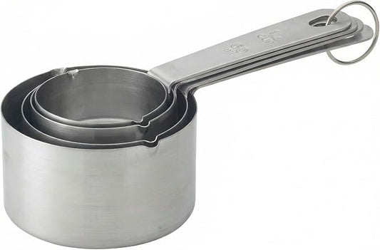 Mrs. Anderson’s Baking Measuring Cups with Pour Spouts, Heavyweight 18/8 Stainless Steel, 4-Piece Set
