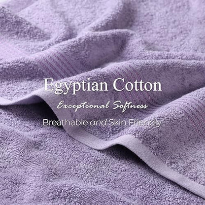 Superior Egyptian Cotton 9-Piece Towel Set, Assorted Towels for Home Bathroom, Guest Bath Decor Essentials, Includes 3 Bath, 3 Hand, 3 Face Towels/Washcloths, Quick Dry, Absorbent - Royal Purple