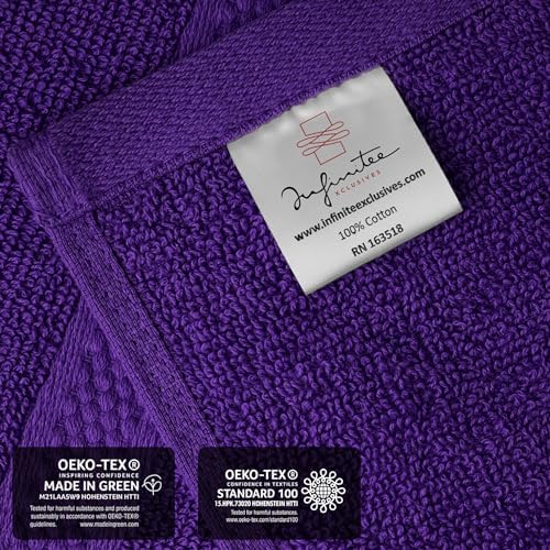Infinitee Xclusives 100% Cotton Hand Towels for Bathroom - Set of 6