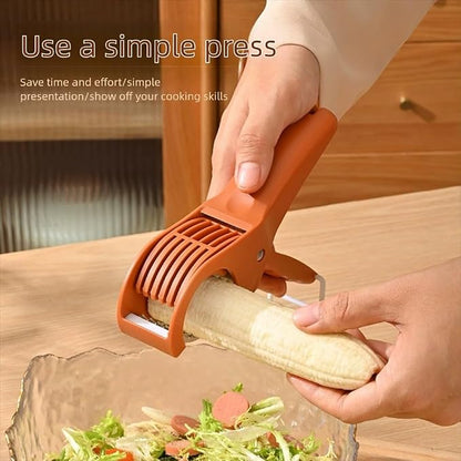 Grape Cutter Banana Slicer Cutter - All-in-One Kitchen Gadget for Fruits & Vegetables, Perfect as Banana Slicer & Strawberry Slicer, Safe for Kids & Dishwasher Safe (Orange)