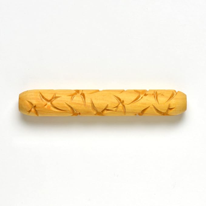 MKM Pottery Tools Wood Hand Rollers for Clay (HR-45 Swooping Swallows)