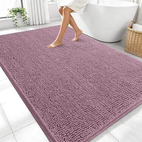OLANLY Large Bathroom Rugs 70x46, Extra Soft Absorbent Chenille Bath Rugs