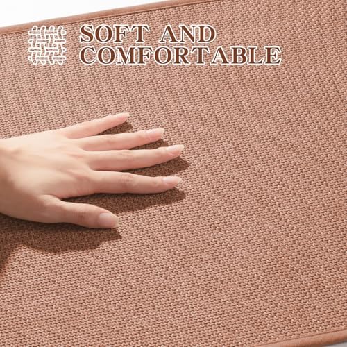 chakme Bathroom Rugs Mat 47x24, Ultra Thin Non Slip Bath Mat Large Quick Dry Absorbent Bath Mat for Bathroom Floor, (Dark Pink, 47"x24")
