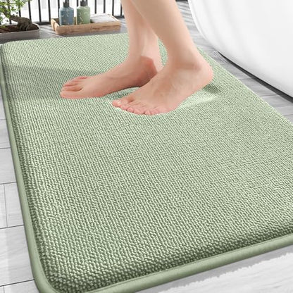 OLANLY Thick Memory Foam Bathroom Rug 30x20, Absorbent Bath Mat, Sage Green