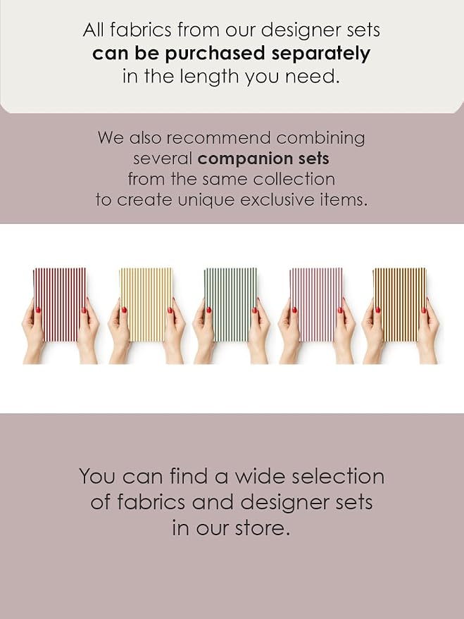 Cotton Patchwork Quilting Fabric Panel – 155×100 cm, 100% Cotton, Made in Türkiye (PRT_KUP 01-001) (Striped Printed, 5 pcs (23.6x11.8 inc))