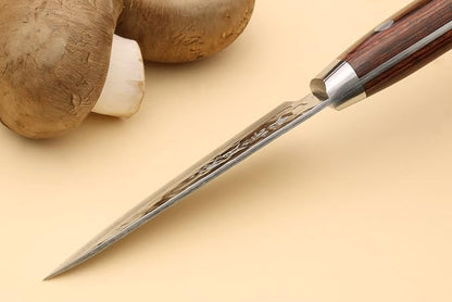 Yoshihiro VG10 16 Layer Hammered Damascus Stainless Steel Paring Utility Knife (3.2" (80mm))