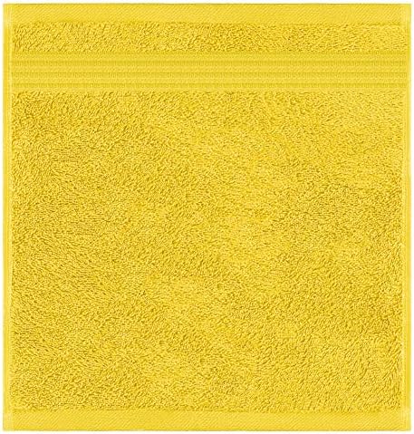 American Veteran Towel, 100% Cotton Turkish Washcloths for Bathroom Essentials 4 Pack, Soft Absorbent Wash Cloths Quick Drying Small Towels Washrags, Yellow