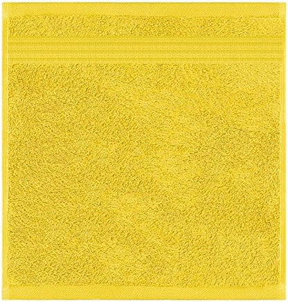 American Veteran Towel, 100% Cotton Turkish Washcloths for Bathroom Essentials 4 Pack, Soft Absorbent Wash Cloths Quick Drying Small Towels Washrags, Yellow