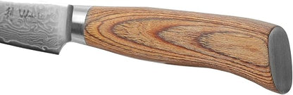 Wakoli EDIB Pro Damascus Mukimono Knife – Japanese Style Paring and Garnishing Knife | 4-Inch Genuine Damascus Steel Blade with VG10 Core | Ergonomic Pakkawood Handle