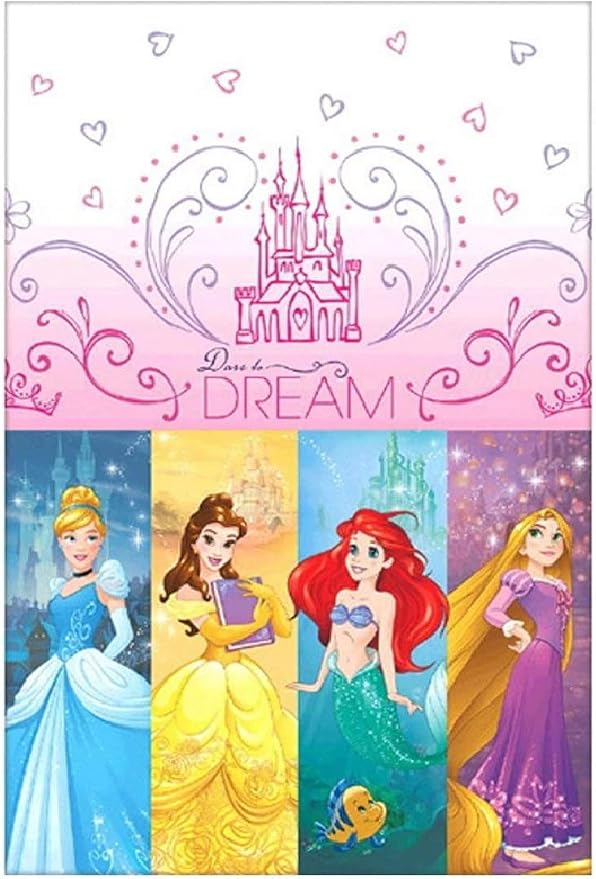 Unique Disney Princess Party Supplies Bundle Pack Includes 2 Plastic Table Covers
