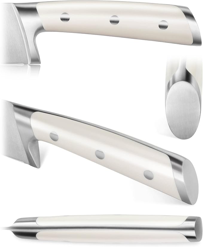 Cangshan S/S1 Series German Steel Forged Chinese Cleaver Knife Set, 2-Piece, 7-Inch Vegetable Cleaver and 7-Inch Meat Cleaver, White Handle