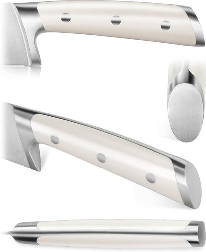 Cangshan S/S1 Series German Steel Forged Chinese Cleaver Knife Set, 2-Piece, 7-Inch Vegetable Cleaver and 7-Inch Meat Cleaver, White Handle