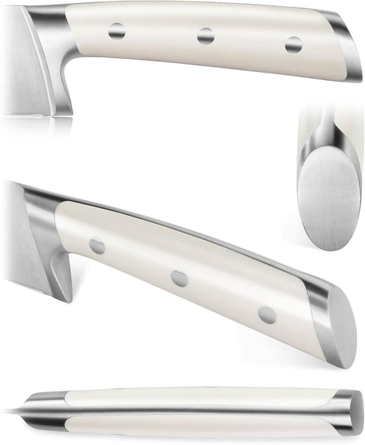 Cangshan S/S1 Series German Steel Forged Chinese Cleaver Knife Set, 2-Piece, 7-Inch Vegetable Cleaver and 7-Inch Meat Cleaver, White Handle