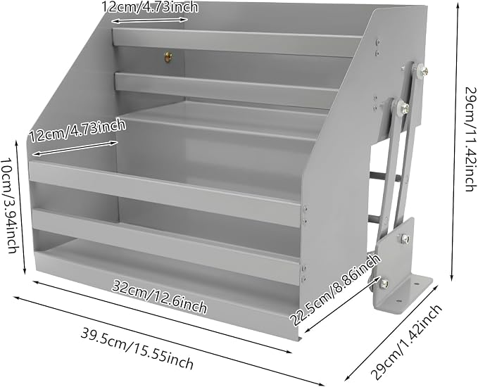 2-Tier Pull Down Cabinet Organizer, 22lbs Capacity, Space-Saving Pull Down Heavy Duty Shelf Organizer, Retractable Kitchen Shelf for Spices & Utensils