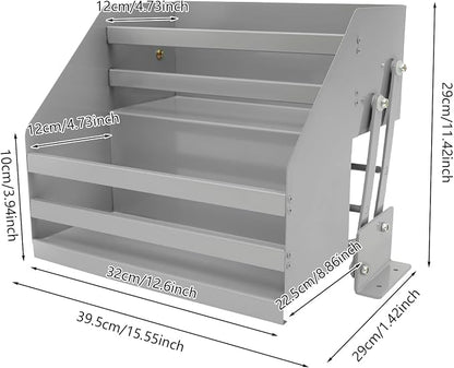 2-Tier Pull Down Cabinet Organizer, 22lbs Capacity, Space-Saving Pull Down Heavy Duty Shelf Organizer, Retractable Kitchen Shelf for Spices & Utensils