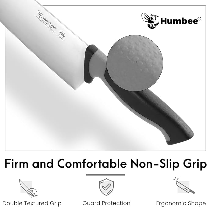 12-Inch Chef Knife, NSF Certified Razor-Sharp High Carbon Stainless Steel Blade – Ergonomic Color Coded Handle, Non-Slip Grip Kitchen Knife, DT-10 Series, Cool Grey